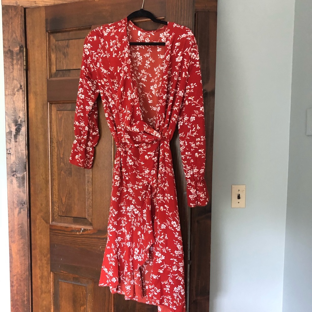 SHEIN Wrap Floral Dress